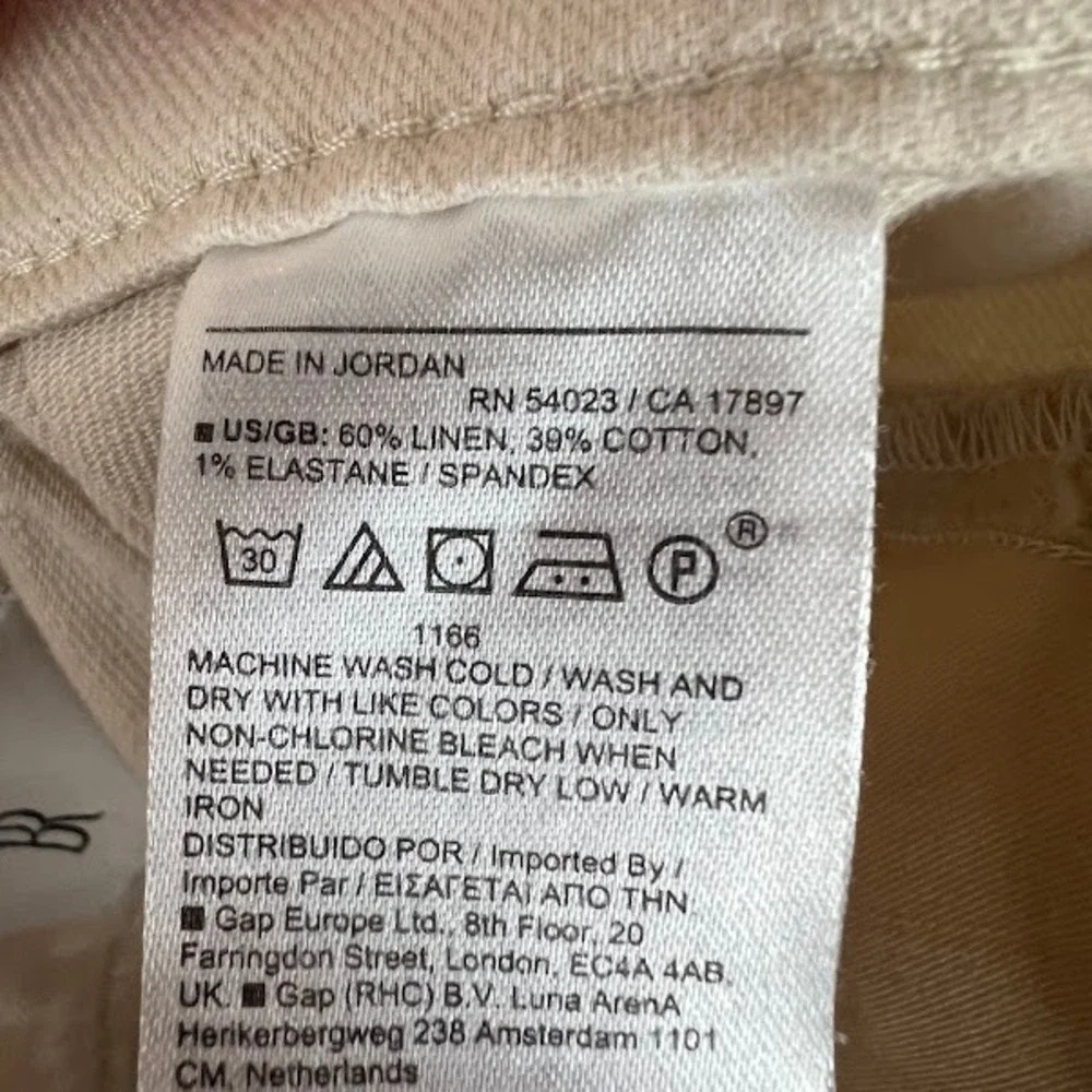 Banana Republic Wide Leg Linen Blend Pants Womens 25 Cream Corpcore Career